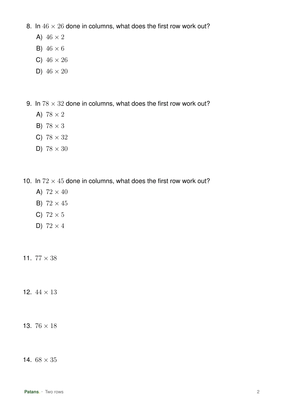 Two rows, page 2