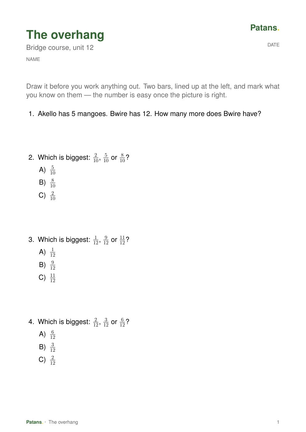 Two bars, and the gap, page 1