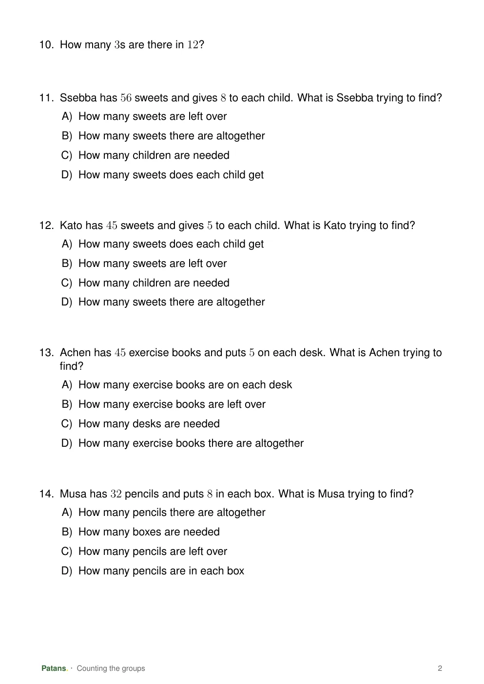 How many groups, page 2