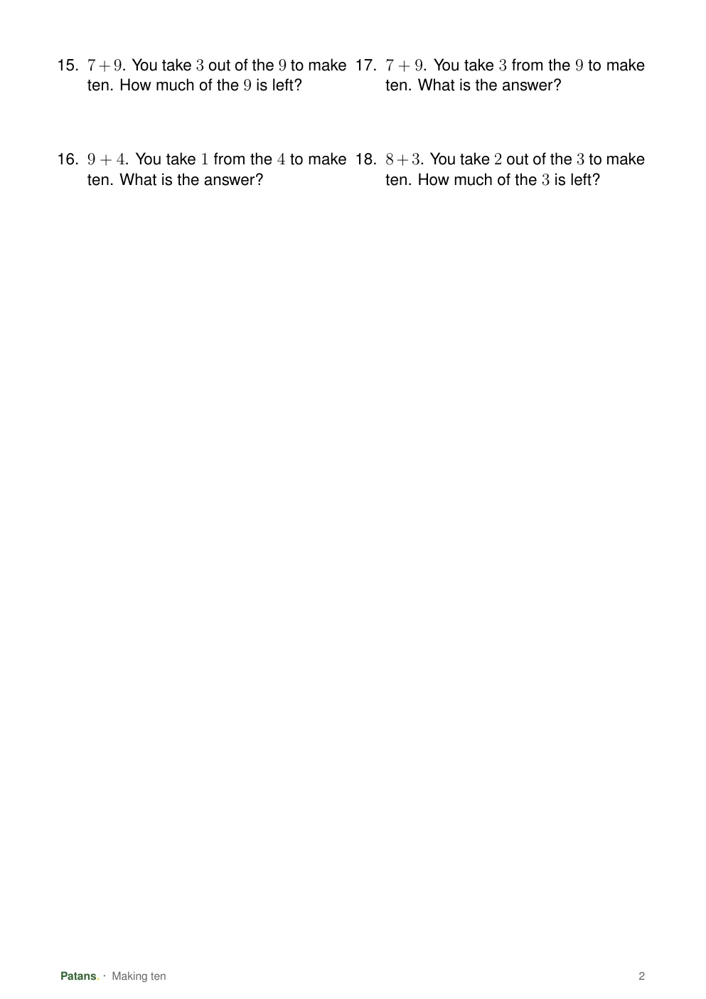 Eighteen on paper, page 2