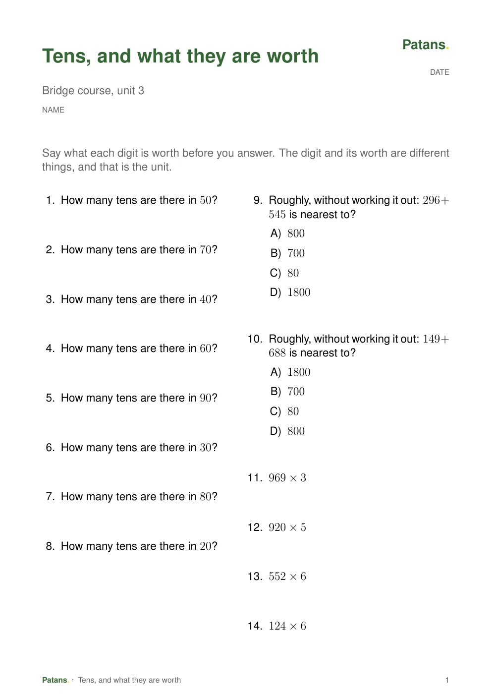 Eighteen on paper, page 1