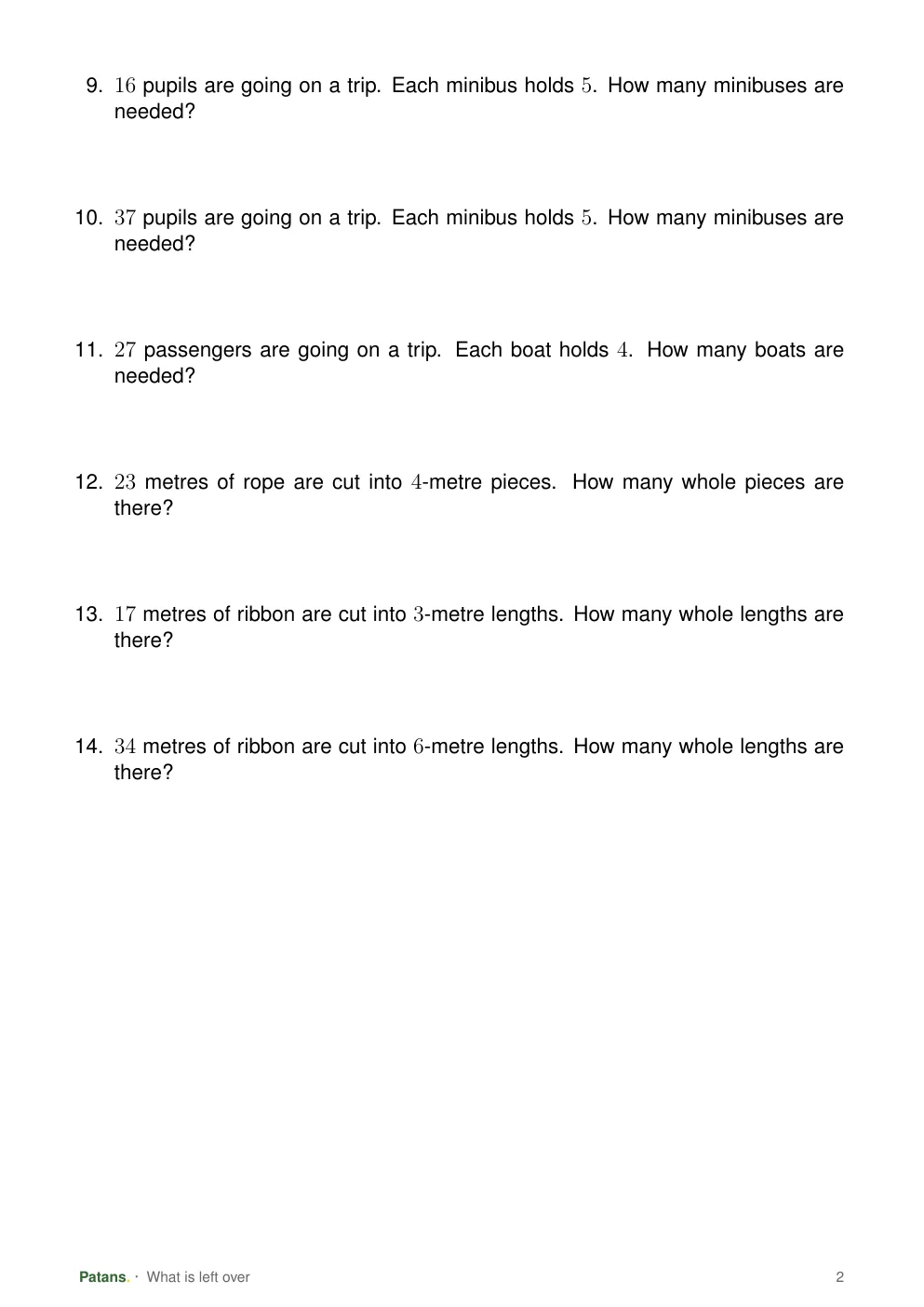 What is left over, page 2